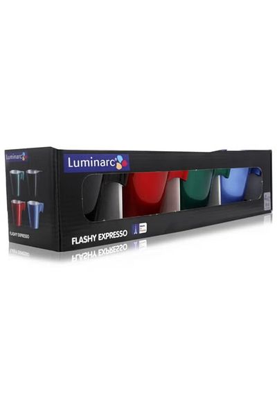 Luminarc 4-Piece Flashy Espresso Glass Set for Hot Beverages – Multicolour