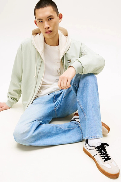 Tommy Jeans Men's Greenwich Leather Pink Sneaker Em0Em01587Tcr