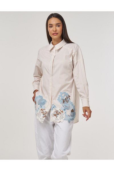 Kayra Embroidery Appliqued Cotton Tunic