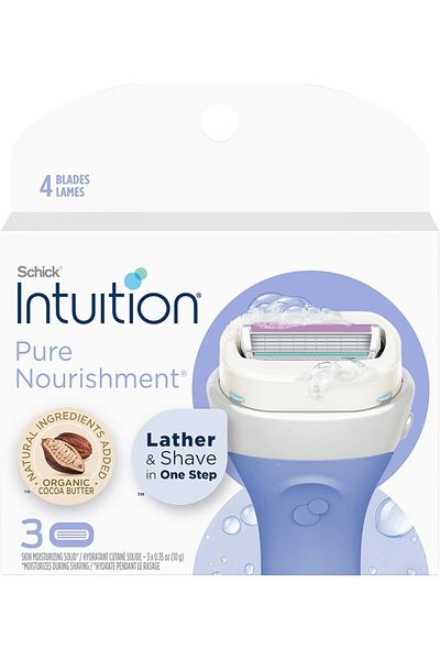 INTUITION Schick Pure Nourishment Razor Refill Cartridges for Women, 3 Cartridges