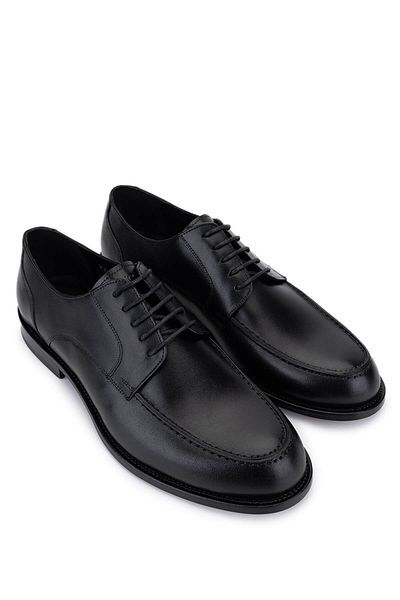 Tamer Tanca Men's Genuine Leather Black Leather Classic Shoes