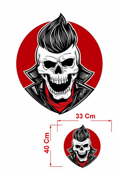stickerusta Handsome Skull Sticker Car Auto Motorcycle Caravan Sticker 00470