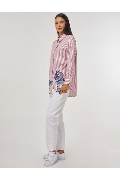 KYR Embroidery Appliqued Cotton Tunic Red