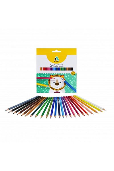 Adel Hexagonal colored pencils, 24 colors in a set, 3 mm lead thickness