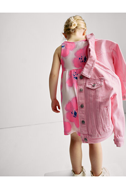 Marks & Spencer Saf Pamuklu Çiçek Desenli Elbise (2–8 Yaş)