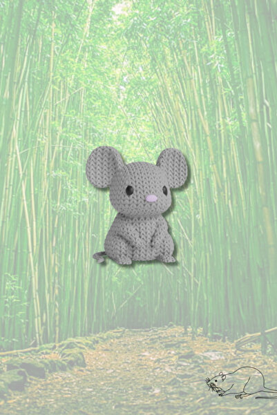 mmb Breloc cu model de șoarece tricotat – plastic dur, ornament pentru geantă...