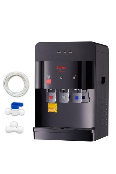 softic 3-Taps Black Tabletop Water Cooler Internal Tank Hot, Cold & Normal
