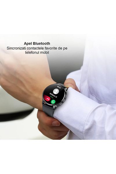 Smart Vibe WiX SPORT - Smartwatch Amoled, Primire/Efectuare Apel, Monitor Sanatate, Doua Curele, Black