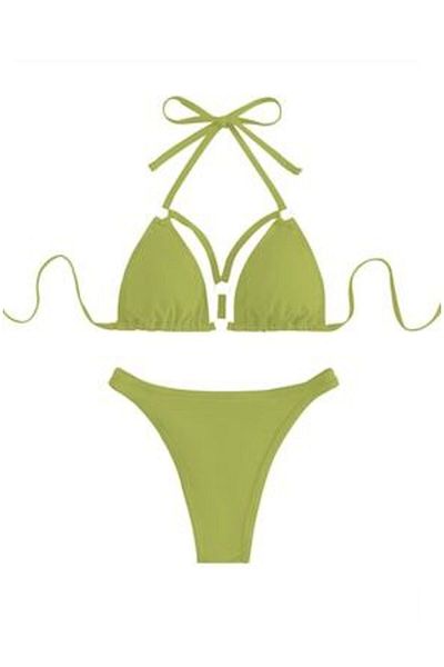 Mixbo - Costum de baie din două piese, model brazilian, verde elegant, mărimea M