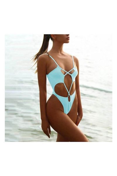 Mixbo Mixbo One Piece Swimsuit, Pale Blue, size S