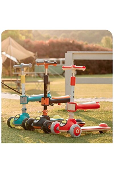 Mixbo Trotineta Pentru Copii cu Scaun si Luminiti Blue