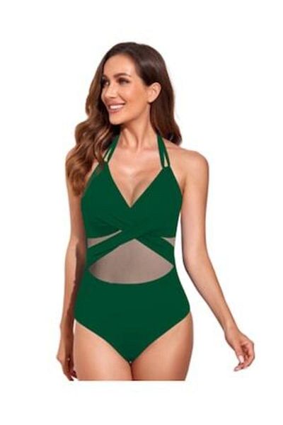 Mixbo - One-Piece Swimsuit, Green Intens, Size M