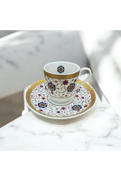 AEN PORSELEN Trail Coffee Cup Set 6 Pieces for 12 People