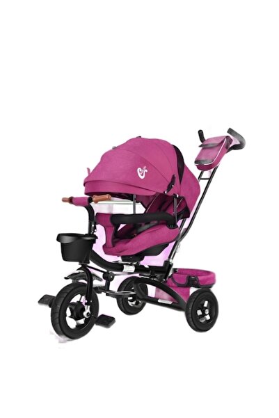 Mixbo Tricicletă pentru copii cu 3 roți, scaun pivotant la 360 de grade viole...