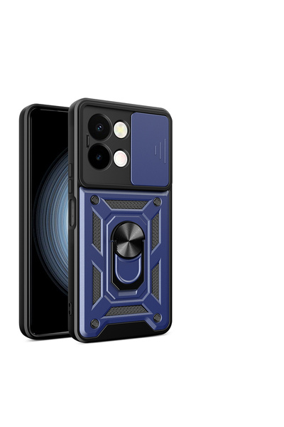 ZM STORE غطاء متوافق مع هاتف Vivo Y28 مع حامل مغناطيسي وحماية للكاميرا وغطاء ...