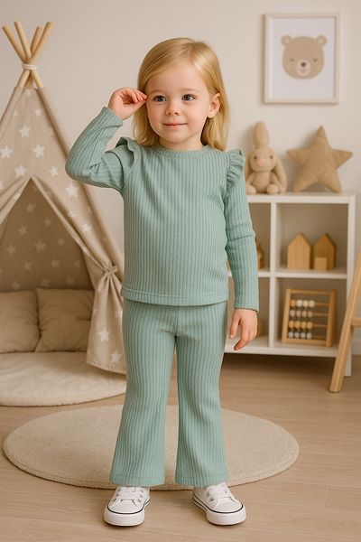 renkli diyar Girl's Bottom Top Winter Set