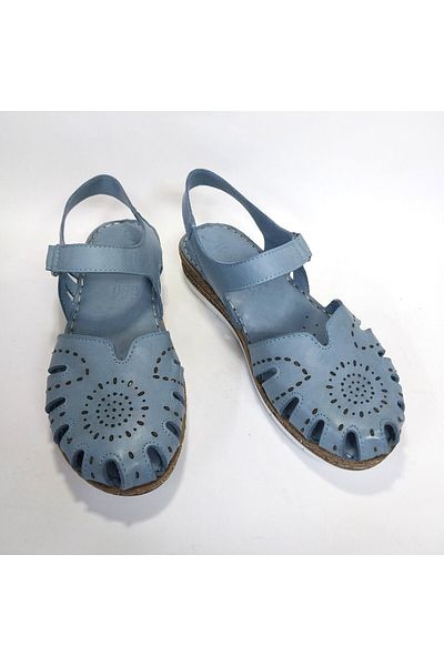 Mira Deri Genuine Leather Zipper Band Orthopedic Flat Heel Women's Sandals