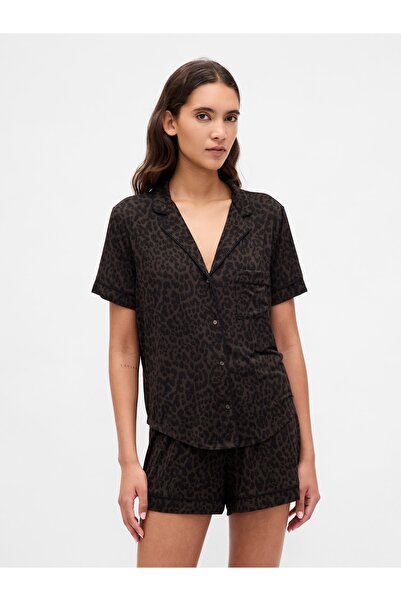 GAP Kadın Kahverengi Modal Pijama Üstü