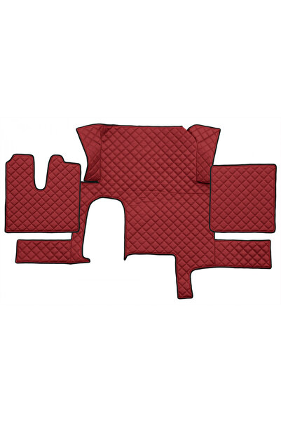 DELUXETUNING Set covorase camion, piele ecologica MAN TGX 2007-2020, rosu, cu...