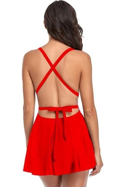 Mixbo Costum de Baie Stil Rochie Intreg, Rosu, Mixbo, marime M