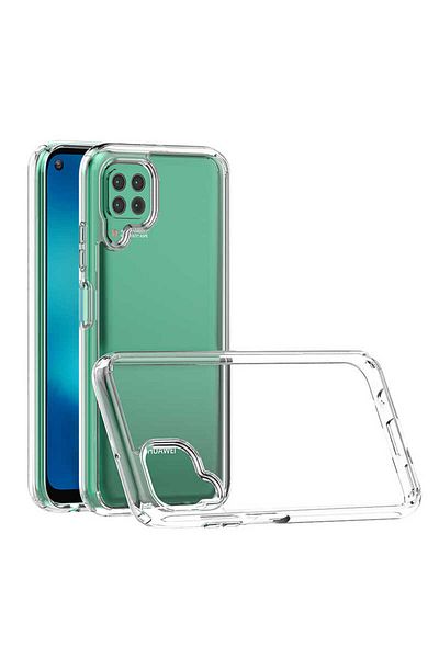kilifone Huawei P40 Lite Compatible - Case Hard Glass-Like Transparent Protective Coss Cover - Transparent - T13757