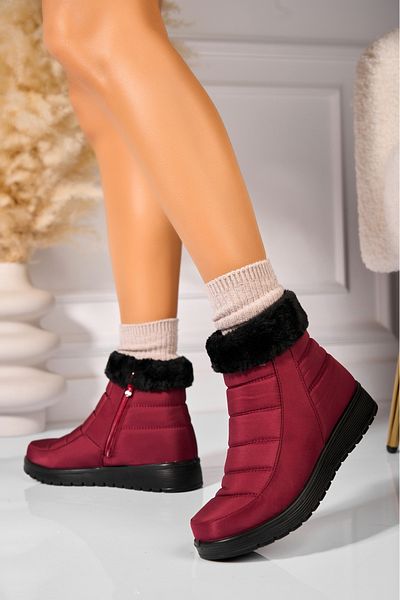 Joana Women's Red Fur Boots from Fas Danaya
