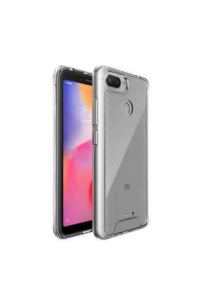 noktaks Xiaomi Redmi 6 Compatible - Case Transparent Hard Protective Gard Silicone - Transparent - T14161