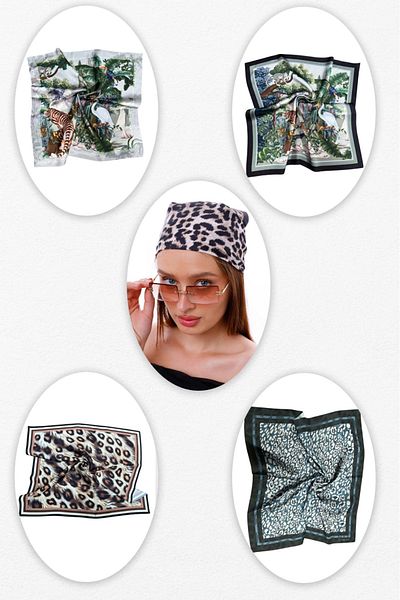tarzınısec Set of 5 Leopard Scarves Estascarf