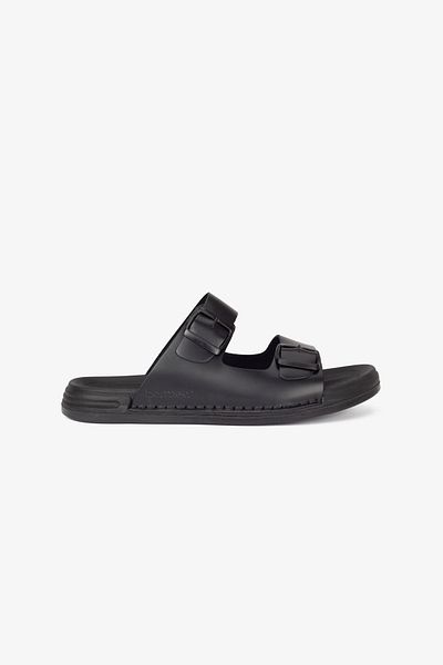 Barmea Luxury Vegetal Leather Men's Slippers - 1002 Black Kk510