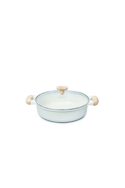 VAV GET 28 CM Shallow Casserole with Lid – Ceramic Non-Stick, Lattice Series, Induction Compatible
