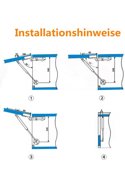 Vencede Set de 2 amortizoare de mobilă Vencede, 150 N, metal, argintiu, 258 mm