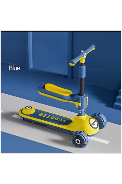 Mixbo Trotineta Pentru Copii cu Scaun si Luminiti Blue