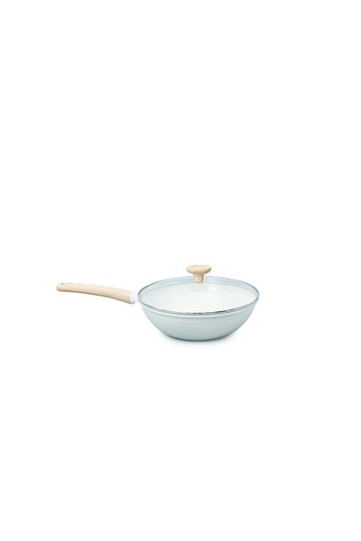 VAV GET Ceramic Non-Stick Lattice Series 28 CM Wok With Lid – Induction Compatible.