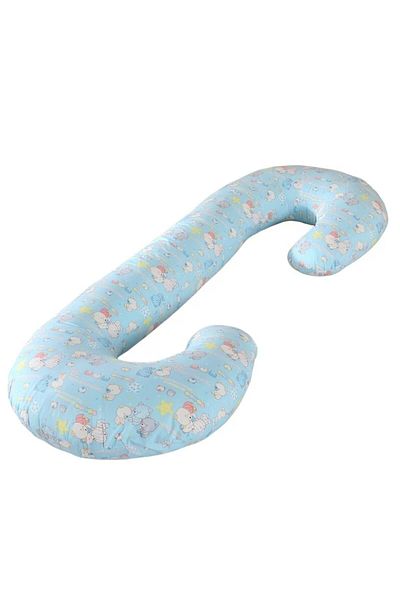 Mixbo Multifunctional Pregnancy Pillow C Shape with Detachable Cotton Cover, Teddy Bears, Blue