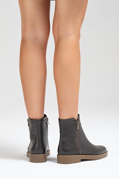 Zeynep Sıradağlı Harben Deri Kadın Bot Kahve