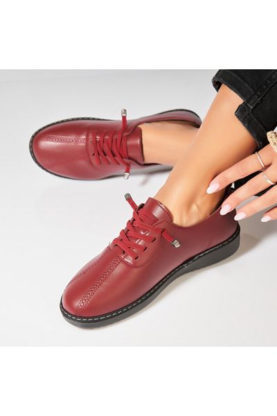 Joana Women's casual shoes in burgundy made of Emmere ecological leather