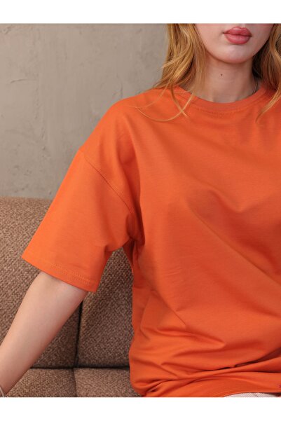 GRODYT تي شيرت GRODY.T نسائي فضفاض كبير الحجم برقبة دائرية، تي شيرت محبوك بخي...