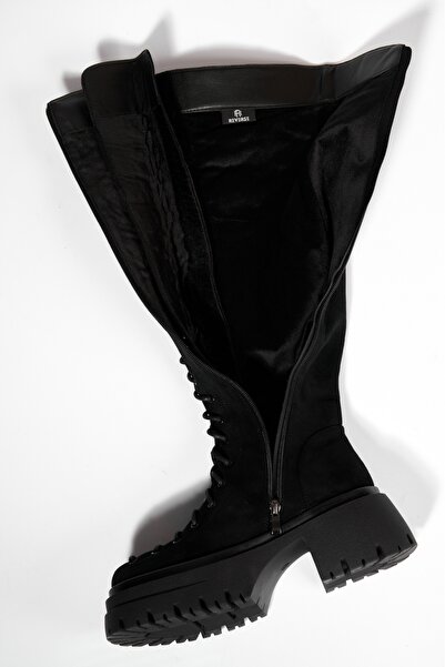 Joana Cizme Dama Imblanite Negre din Piele Ecologica Intoarsa Suraya2