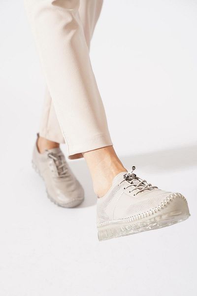 Moda Pie Ase Sole Strut Laser Women's Genuine Leather Shoes Silver