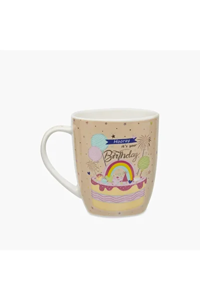 Lifestyle Hooray Its'S Your Birthday Print New Bone China Mug with Handle - 355 ml