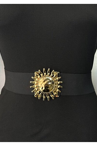 Kemerix Women's Gold Buckle Elastic Waist Belt Corset