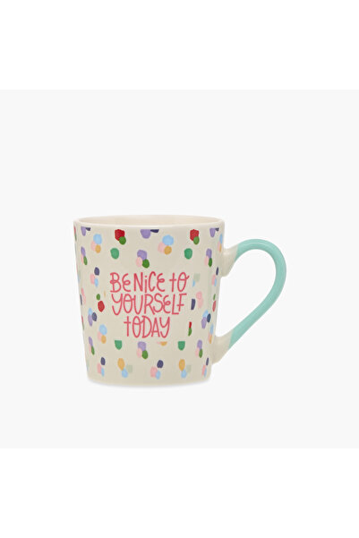 Lifestyle Slogan Print Ceramic Mug - 340 ml