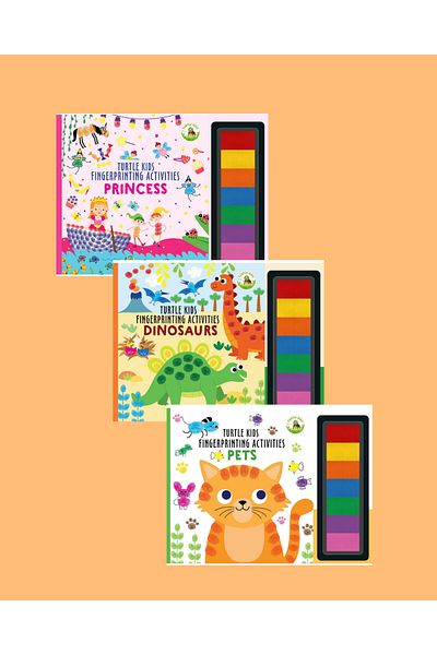 TURTLEKİDS Turtle Kids Fingerprint Activities Series 3 (Princess - Dinosaurs - Pets)