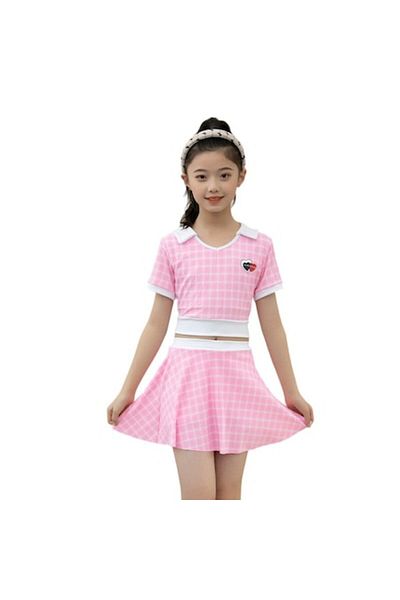 Mixbo Costum de Baie, Doua Piese Mixbo, Fusta-Pantalon si Tricou, Sweet Pink, 9-12 ani