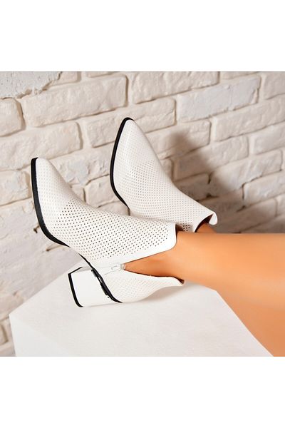Joana Botine dama Elegante Albe din Piele Ecologica Aleki