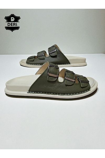 MODERN Ανδρικές δερμάτινες παντόφλες Bella Soft Leather με γνήσιο δέρμα με αγκράφα και ελαφριά σόλα