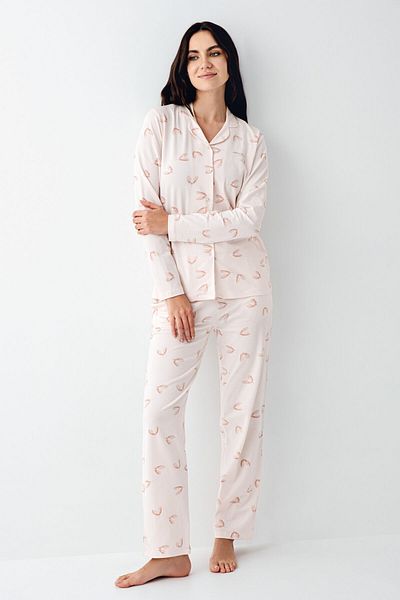 Pierre Cardin Women's Pink Shirt Pajamas