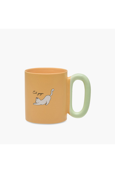 Lifestyle كوب صيني عظمي جديد بطبعة قطة - 340 مل