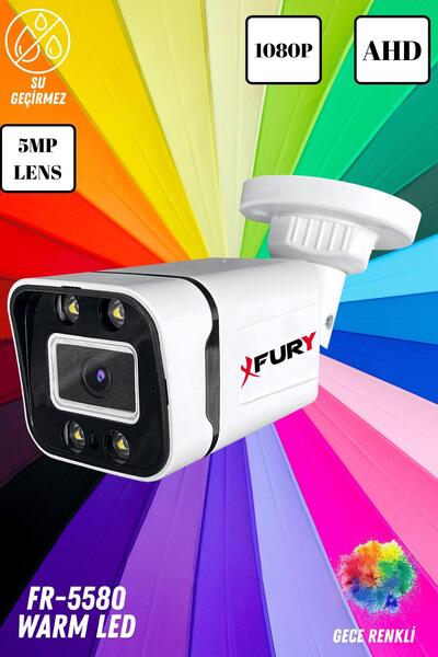 FURY 5mp Lens 1080p 4 x Ultra Led Gece Renkli Full HD Suya Dayanıklı Güvenlik Kamerası