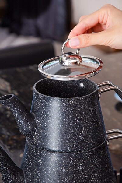 Le murano Bonjour Compact Granit Kaplama Çaydanlık Takımı – Siyah